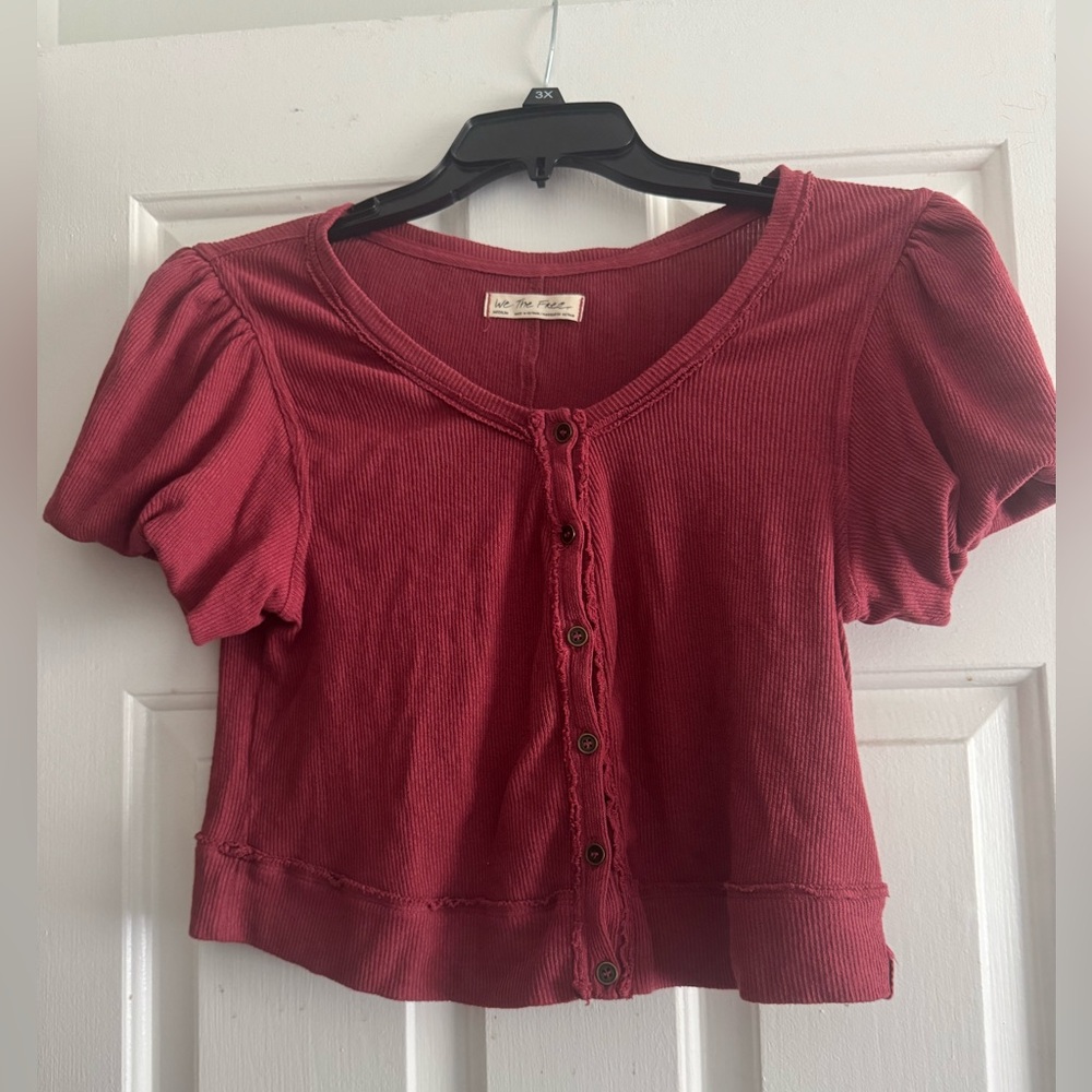 We The Free Burgundy Top
